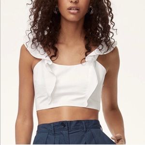 Aritzia  Wilfred white Ruffle top